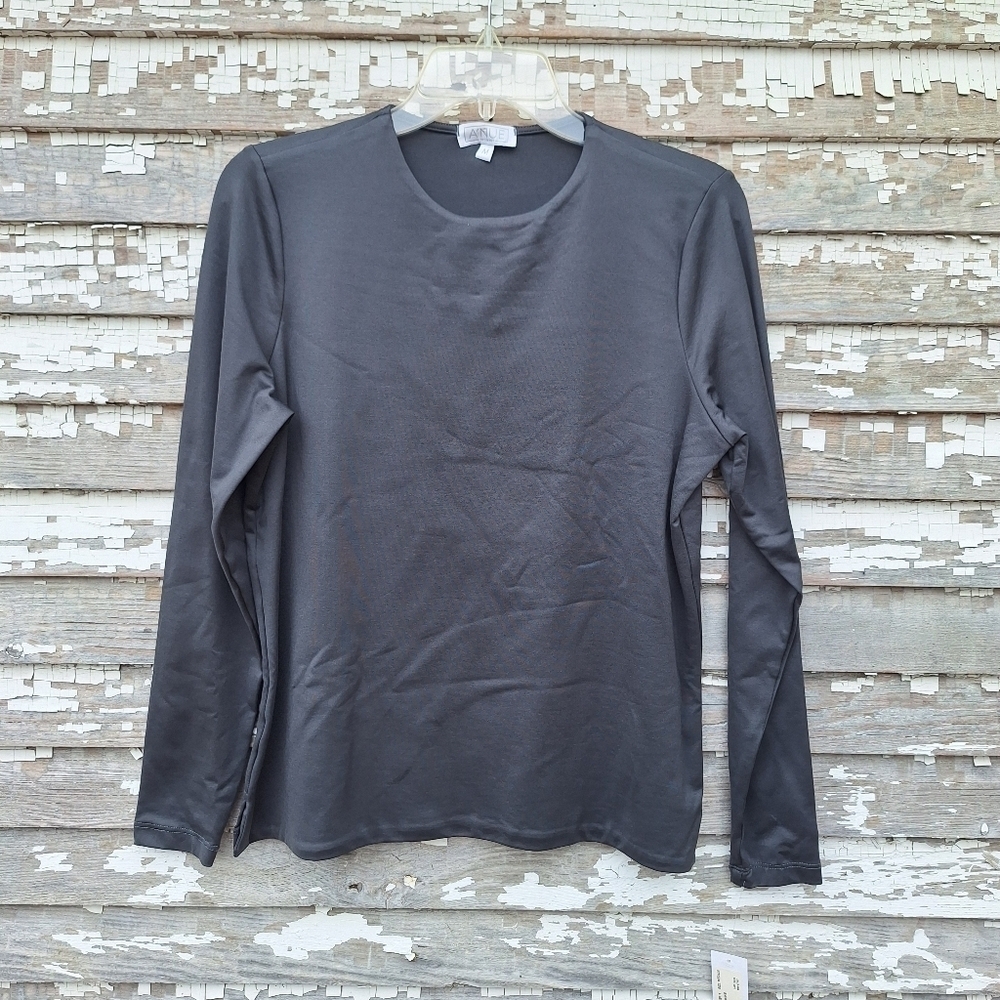 🌟 A'NUE The classic long sleeve top in slate NWT size L2 XXL